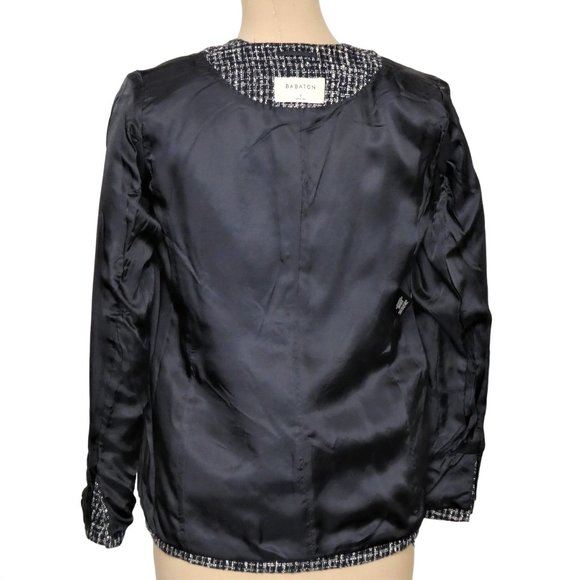 Aritzia Babaton Tweed Textured Navy Double Breasted Blazer Size 2 - Picture 11 of 14